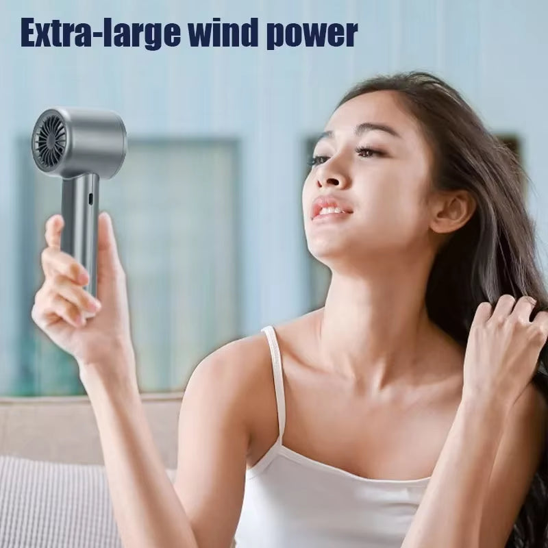 Portable Handheld Fan 120 Wind Speeds Mini Bladeless Hand Fan USB Rechargeable Highspeed Fans Camping Electric Fans Air Cooler