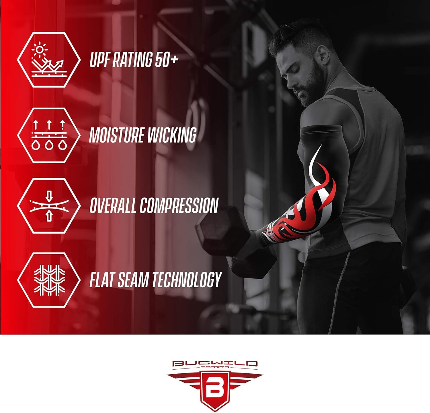 Flag Compression Arm Sleeve - Perfect for Baseball Basketball Football - Youth & Adult Sizes